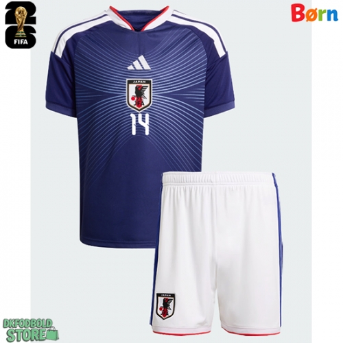 Japan Junya Ito #14 Replika Babytøj Hjemmebanesæt Børn VM 2026 Kortærmet (+ Korte bukser)